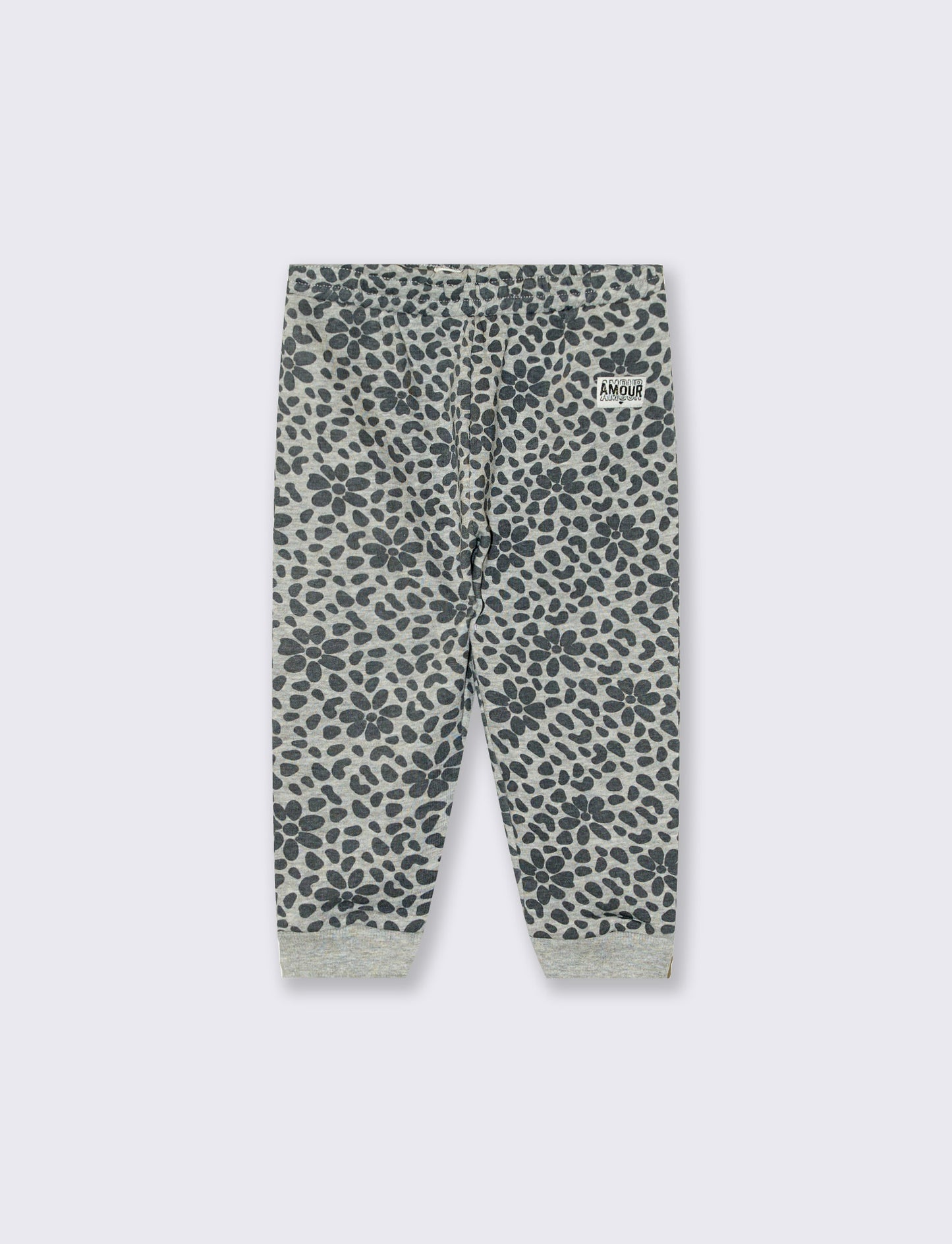 Jogger basico con stampa all over - Grigio mel.