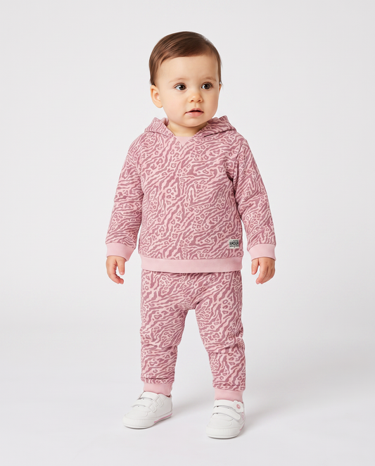 Basic sweatshirt with all-over print - Pink