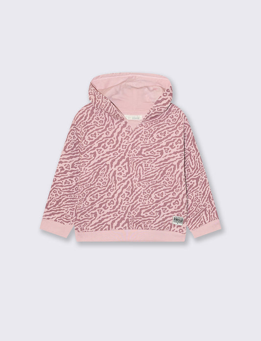 Basic sweatshirt with all-over print - Pink