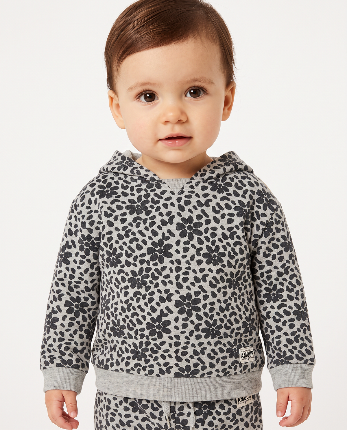Basic sweatshirt with all-over print - Grey