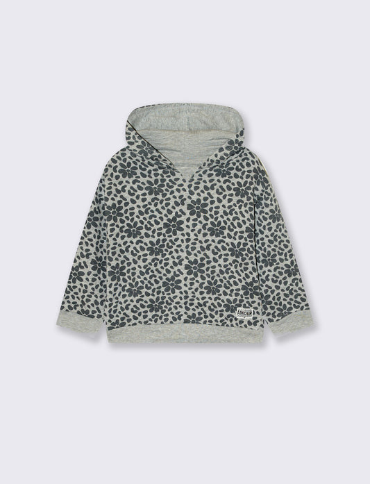 Basic sweatshirt with all-over print - Grey