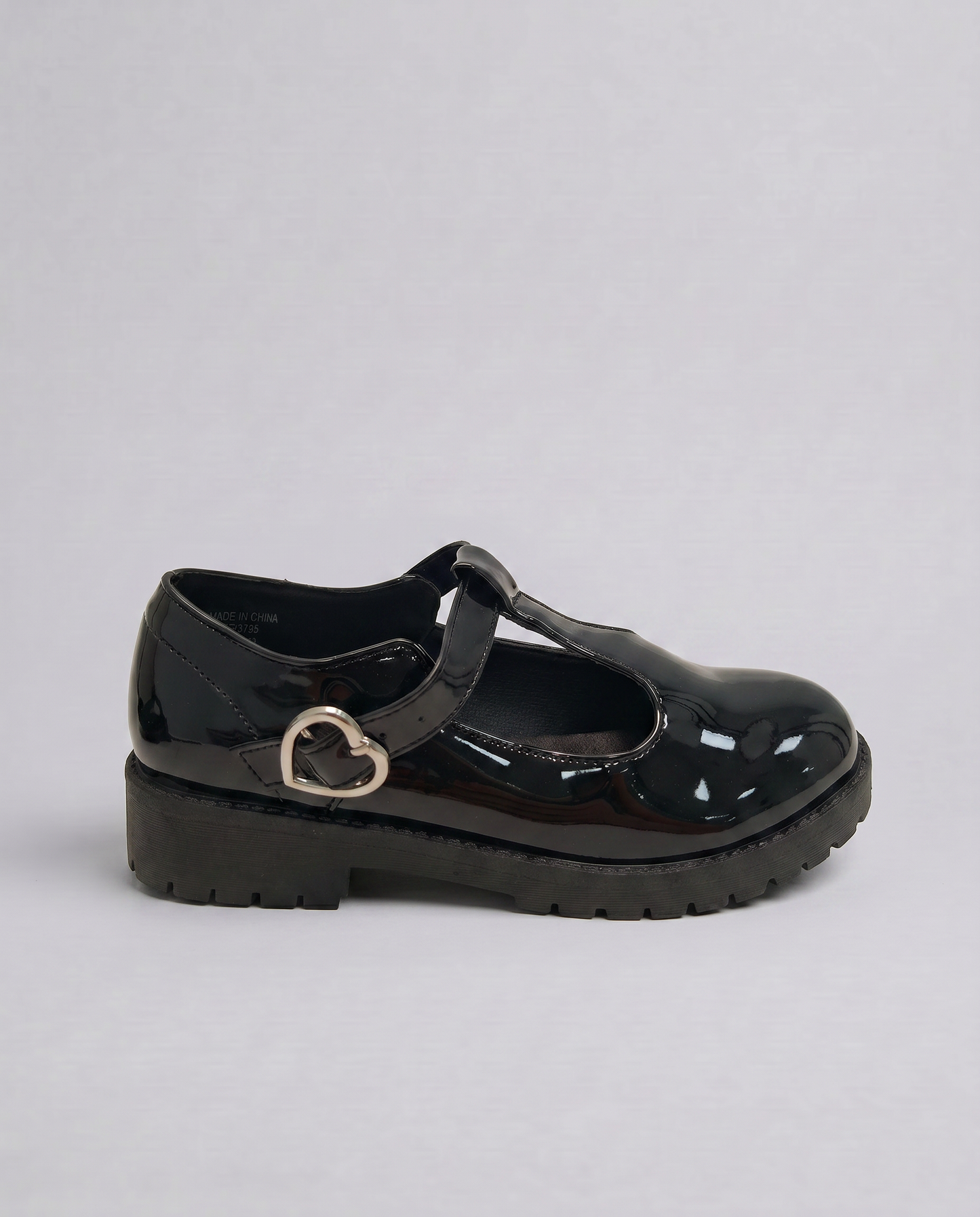 Scarpa bambina nera con fibbia a cuore - Nero