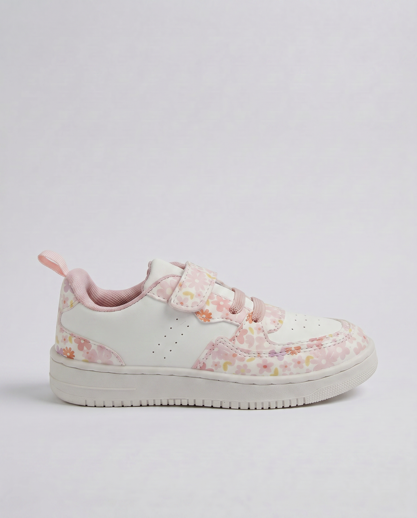 White Floral Sneakers for Girls - White