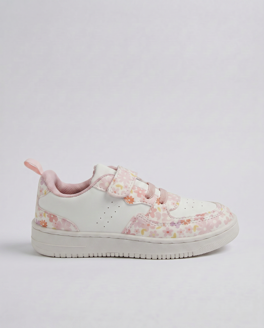 Sneakers floreali da bambina bianche - Bianco