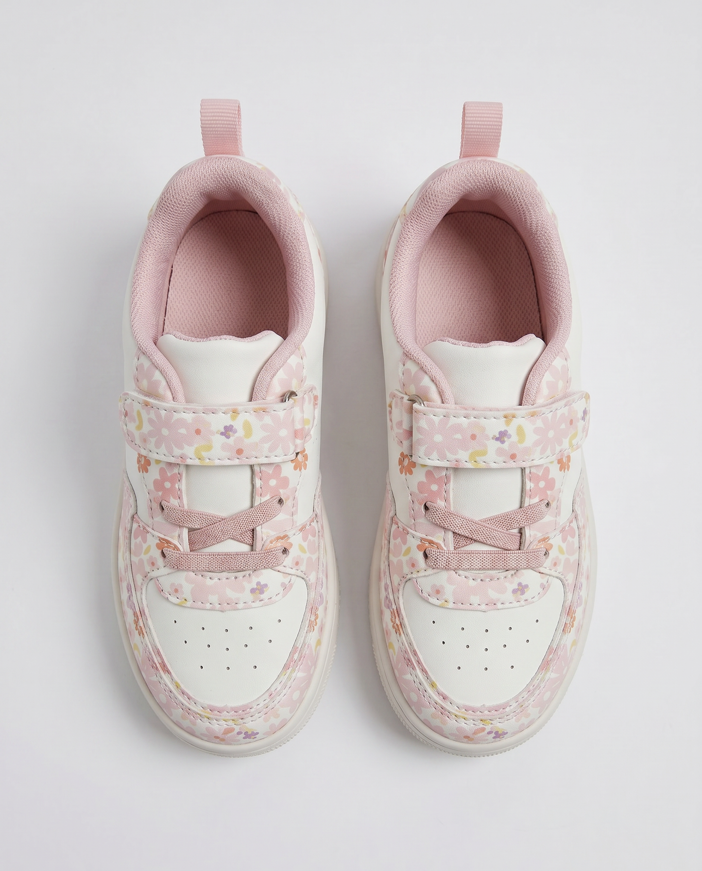 White Floral Sneakers for Girls - White