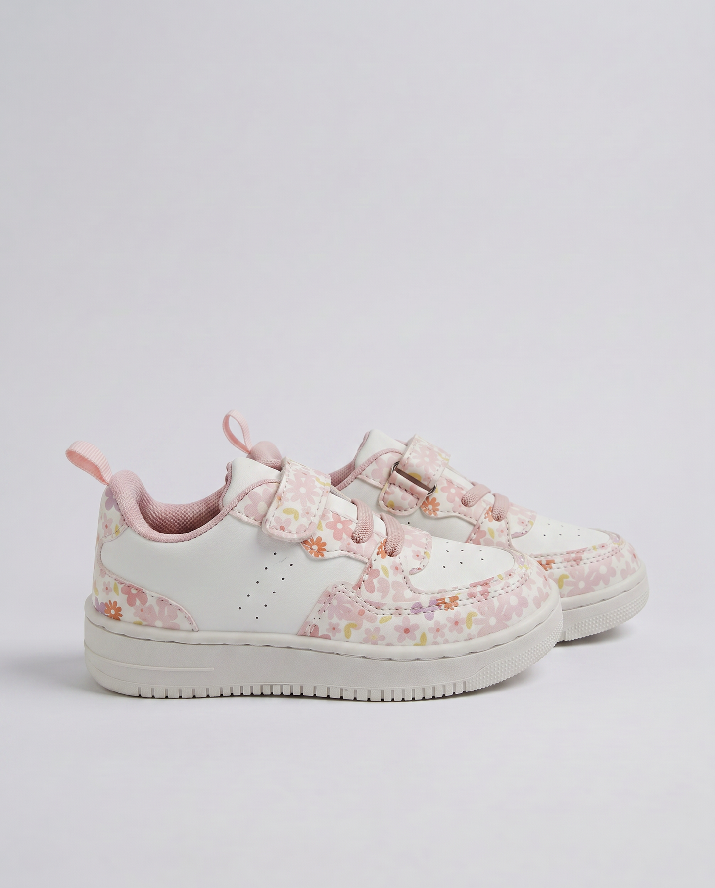 White Floral Sneakers for Girls - White