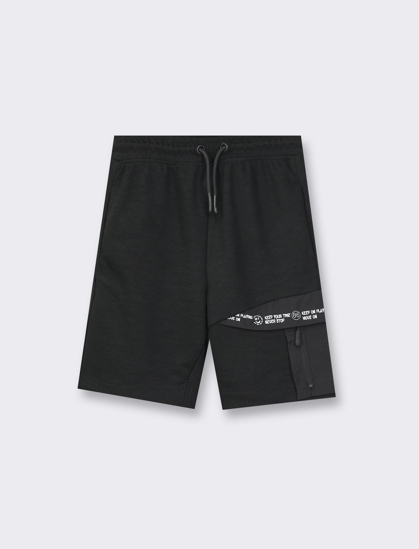 Sporty and Dynamic Technical Fabric Bermuda Shorts with Side Pockets - Black