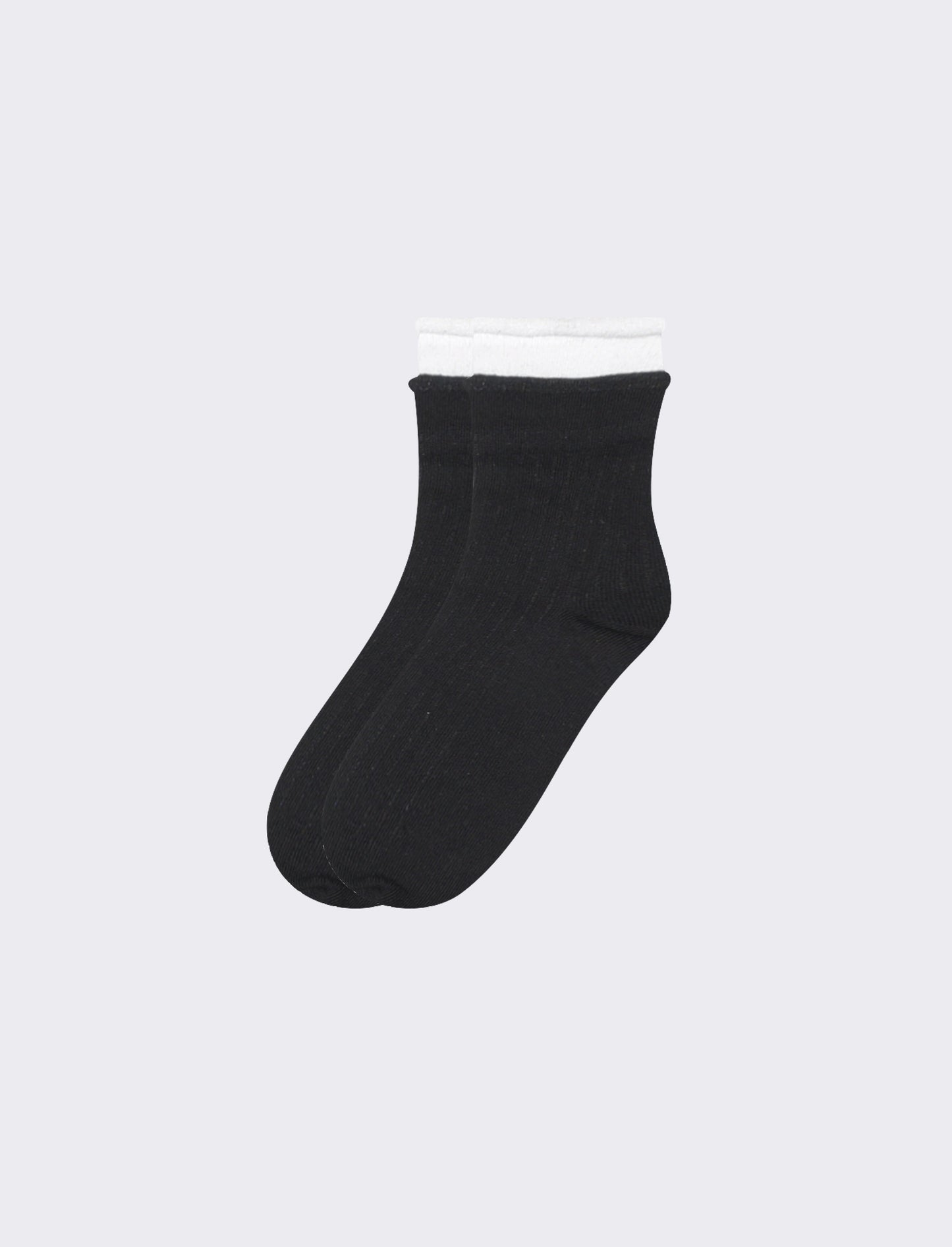 Calzino donna elastico bicolor 1 paio - Nero