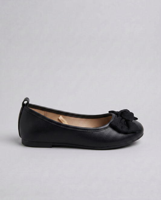 Ballerina con fiocco in poliuretano nero - Nero