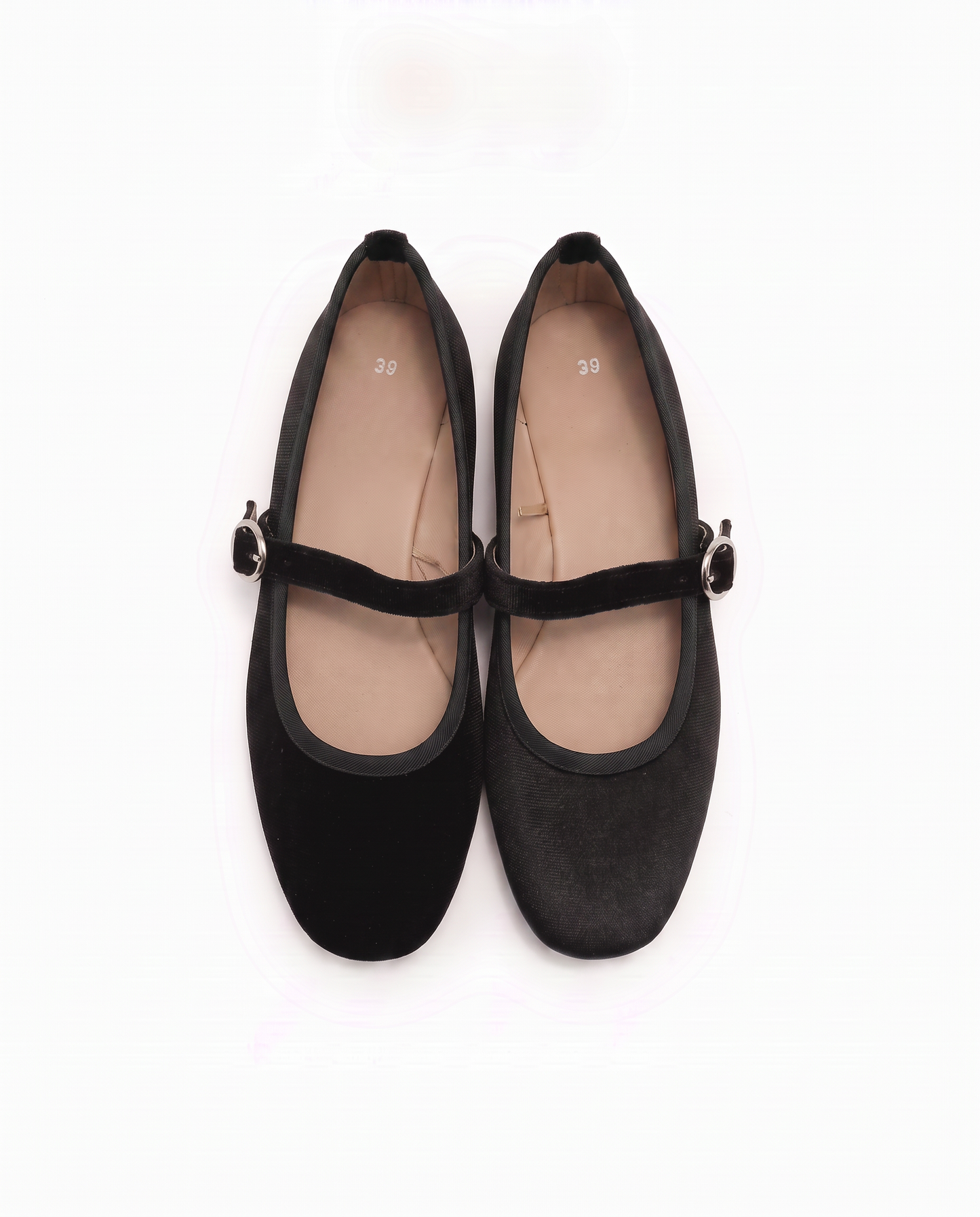 Ballerina in velluto con fibbia per bambina - Nero