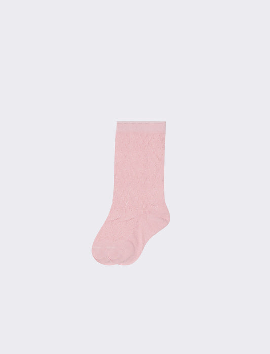 Calzini lunghi traforati in un paio - Rosa