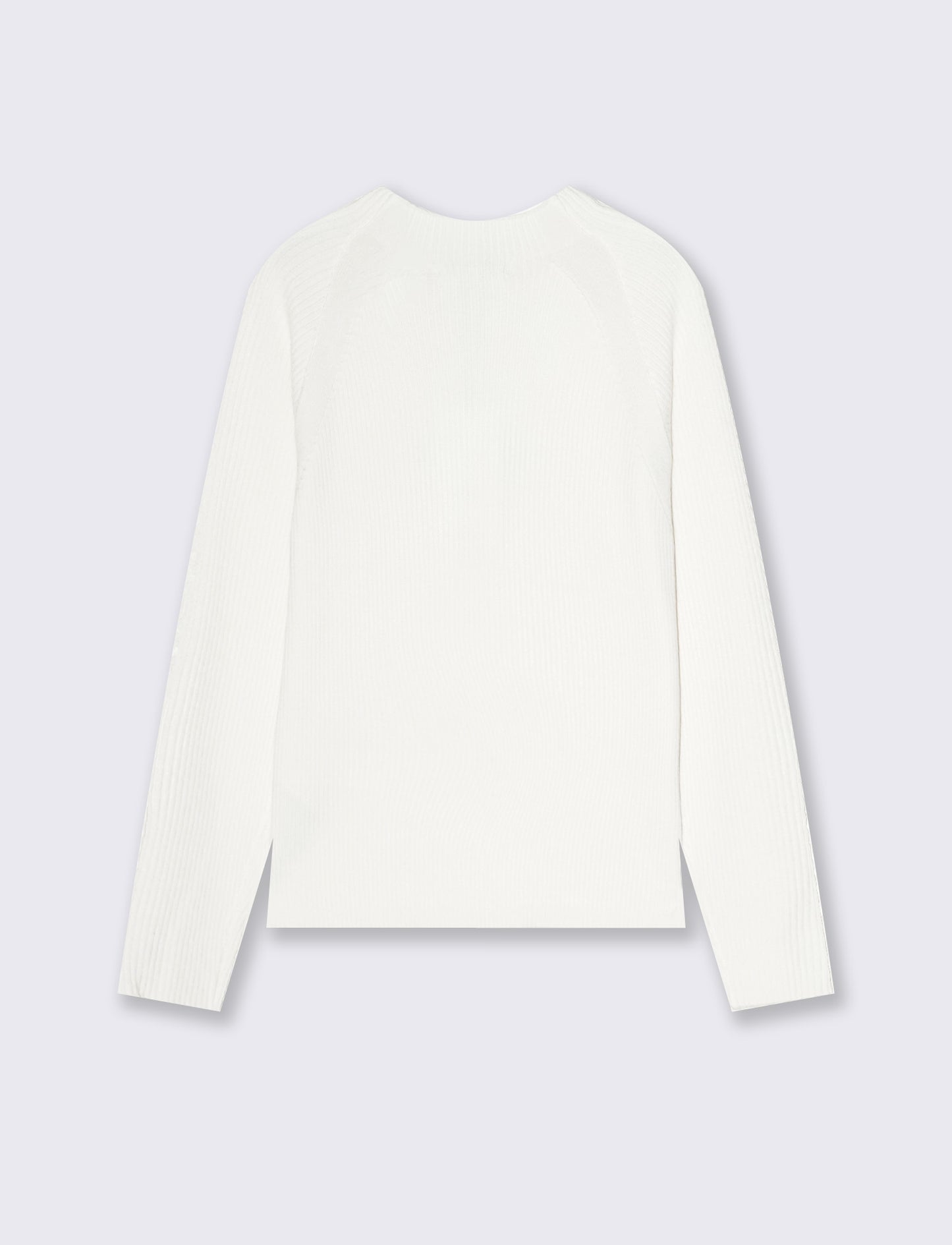 Maglia manica lunga con ricamo e bottoni - Bianco latte