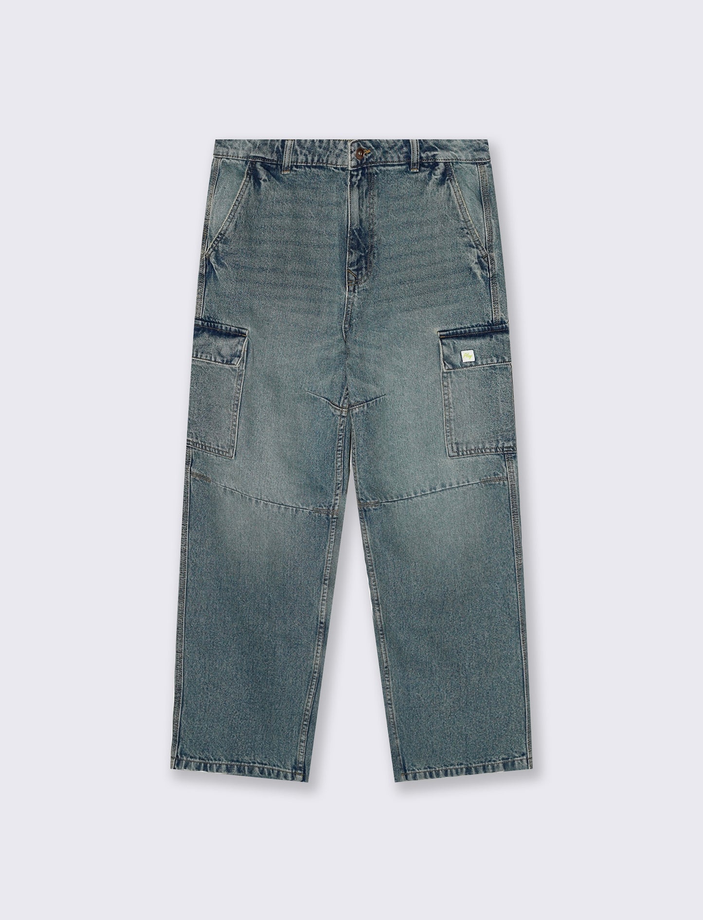 JEANS BAGGY CARGO FIT CON TASCONI SLAVATI - Denim