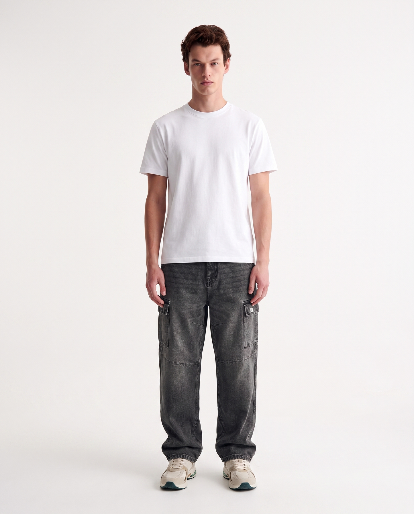 JEANS BAGGY CARGO FIT CON TASCONI SLAVATI - Grigio