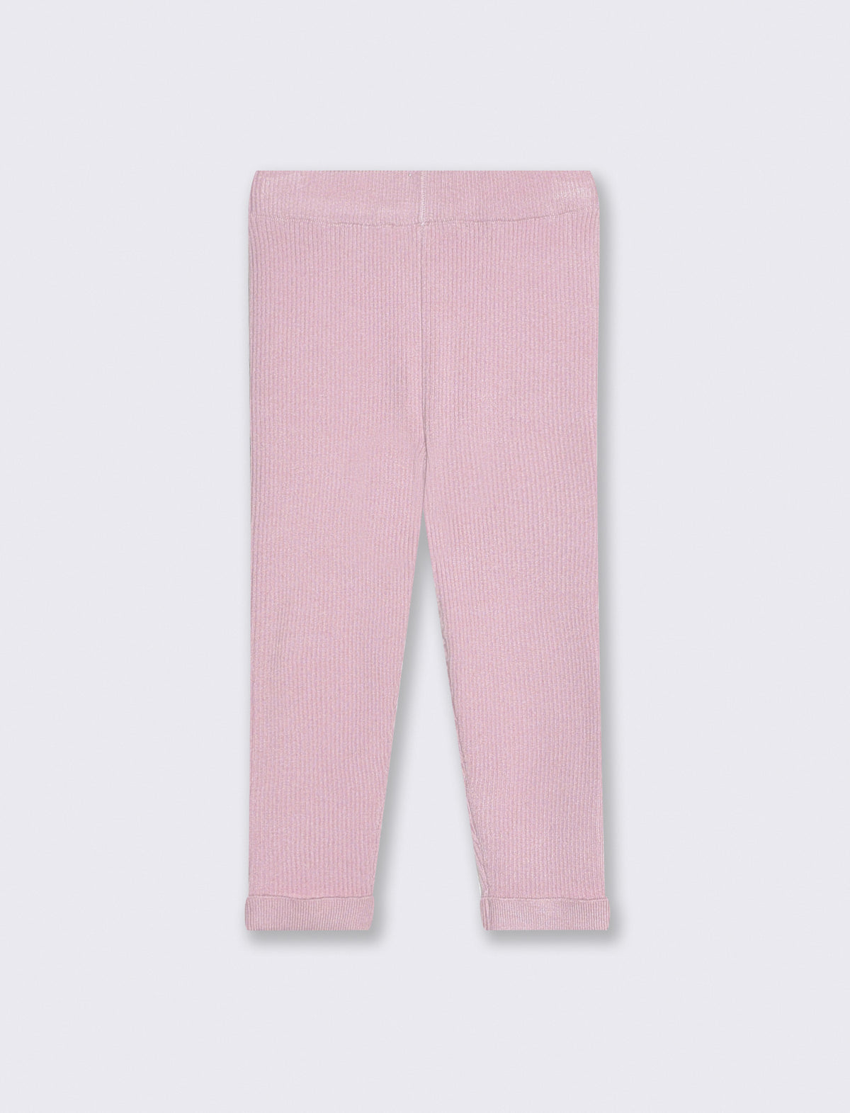 Leggings in maglia a costine abbinati - Rosa polvere