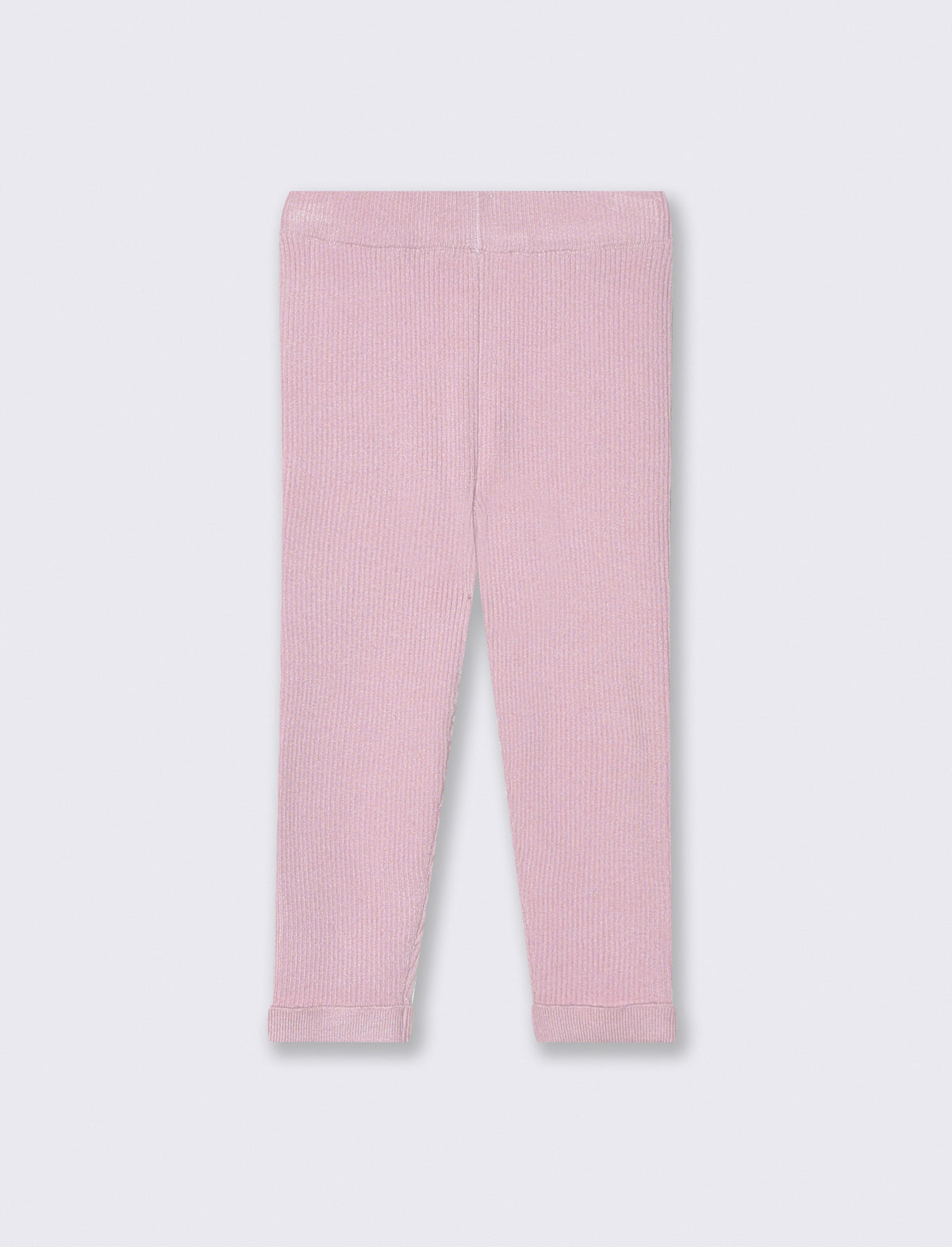 Leggings in maglia a costine abbinati - Rosa polvere