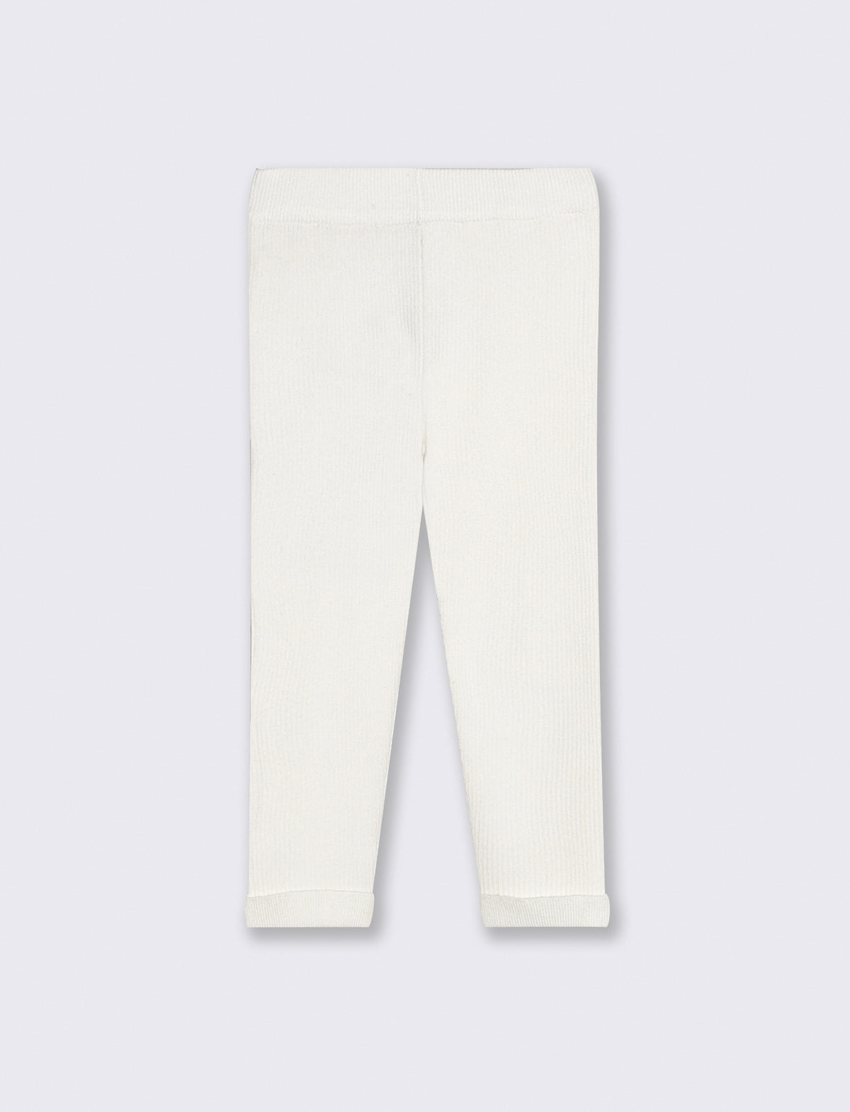 Ribbed Knit Leggings Set - White