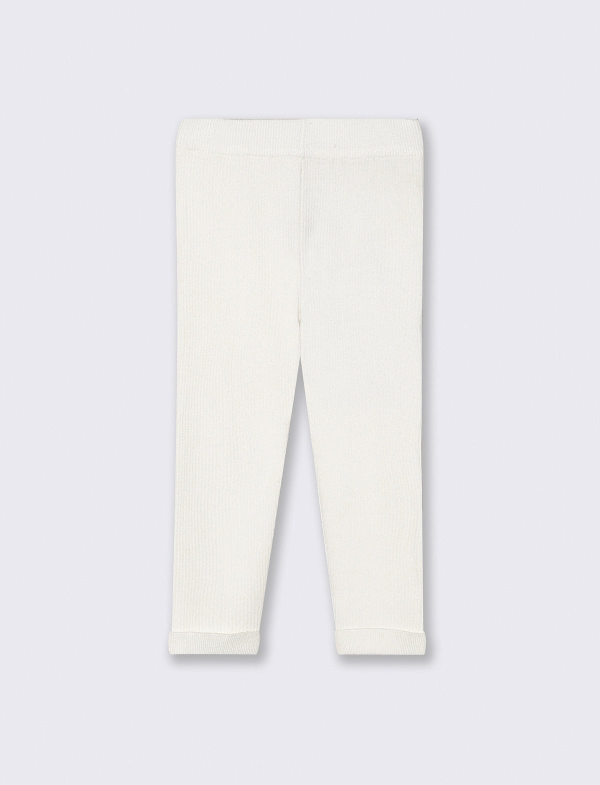 Ribbed Knit Leggings Set - White