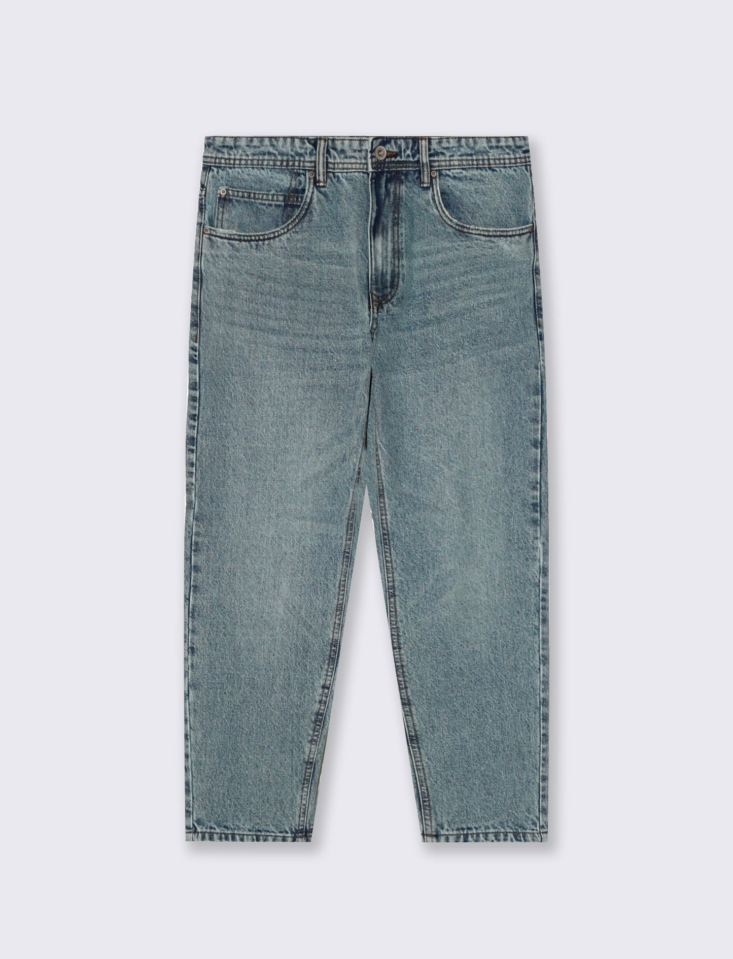 JEANS STRAIGHT FIT in denim slavato - Denim