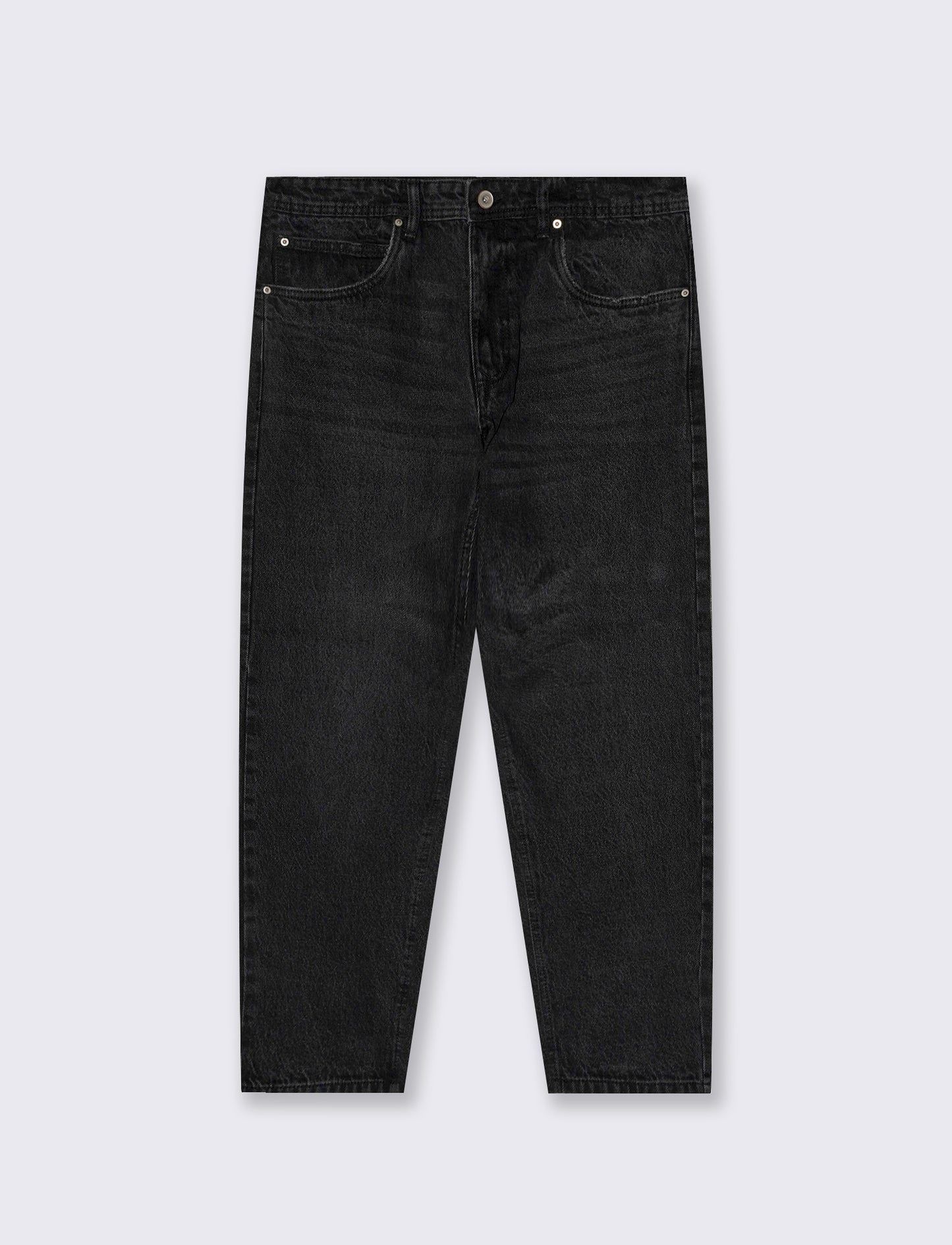 JEANS STRAIGHT FIT in denim slavato - Nero