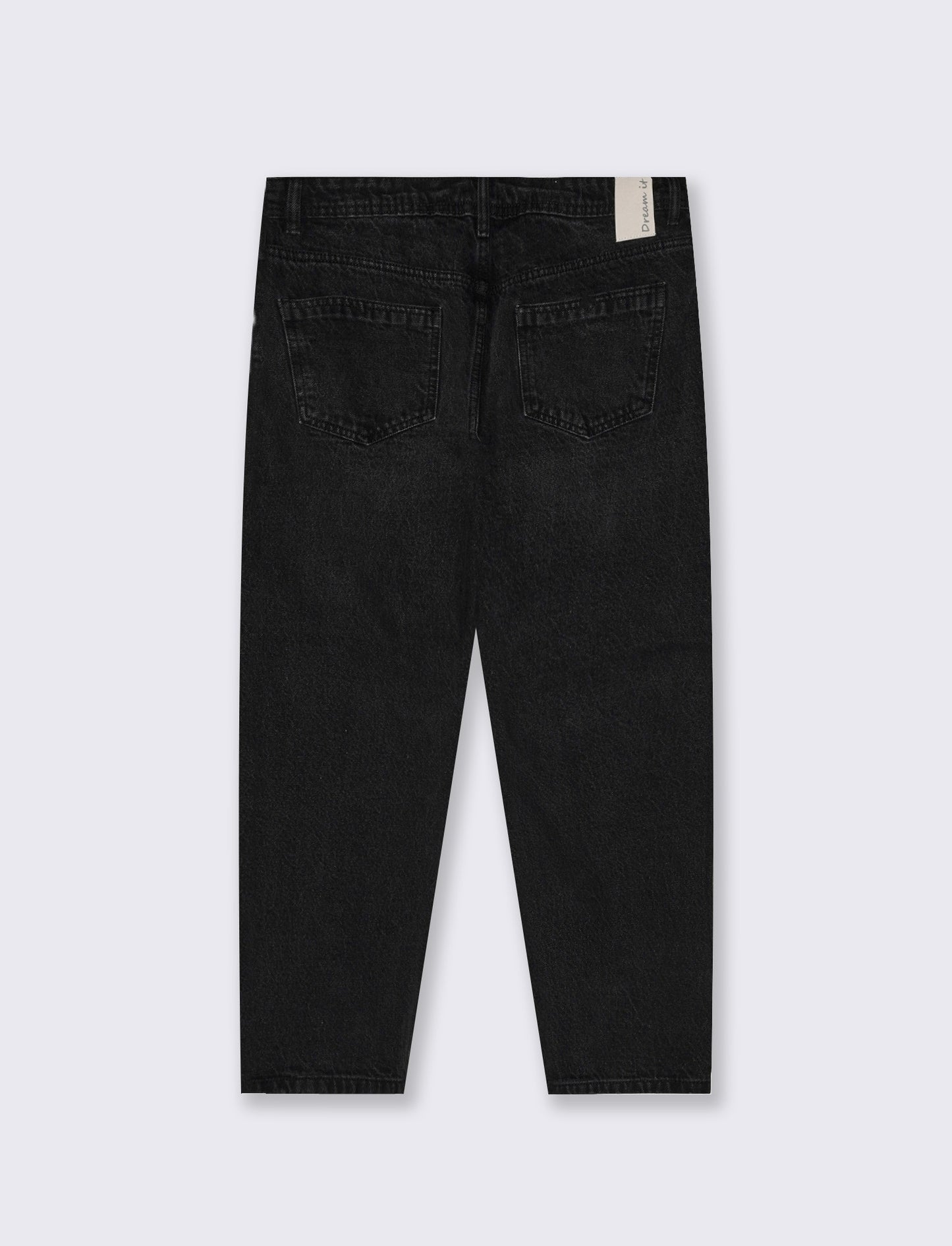 JEANS STRAIGHT FIT in denim slavato - Nero