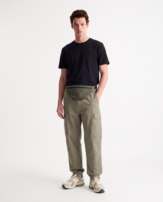 Pantaloni Cargo Fit con Vita Regolabile - Verde kaki