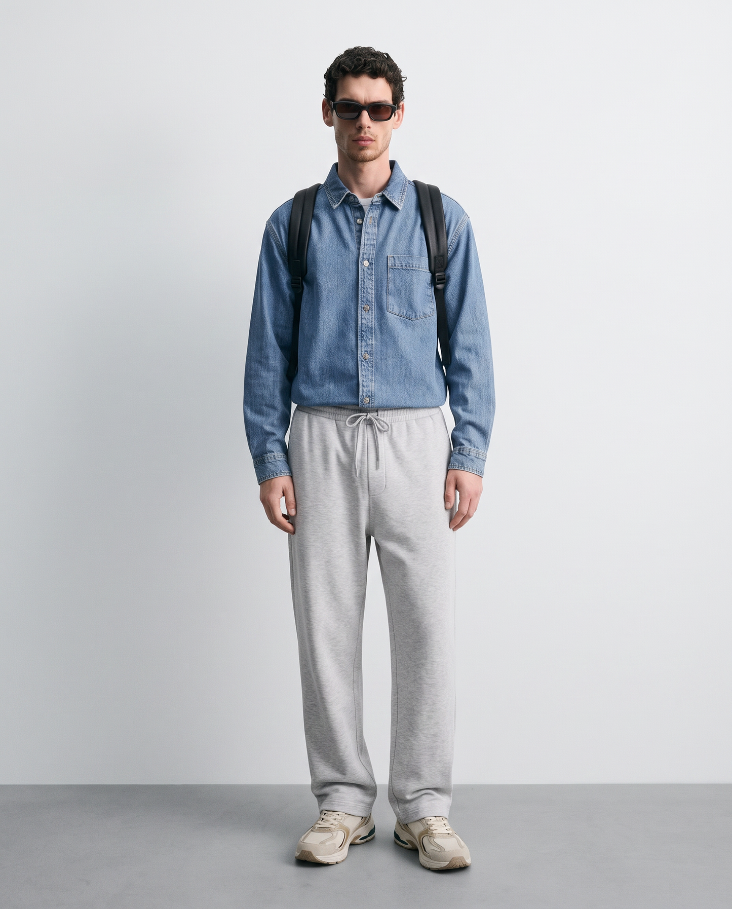 Camicia denim relaxed fit con tasca petto - Denim