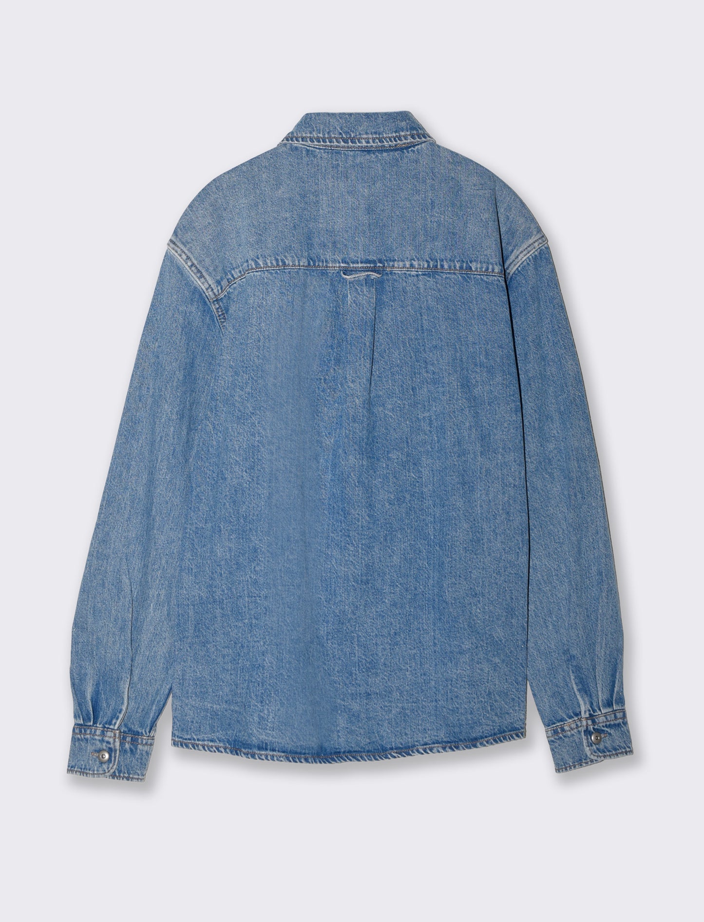 Camicia denim relaxed fit con tasca petto - Denim