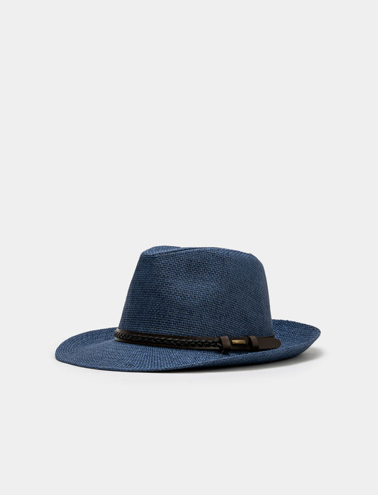 Cappello uomo falda larga - Blu