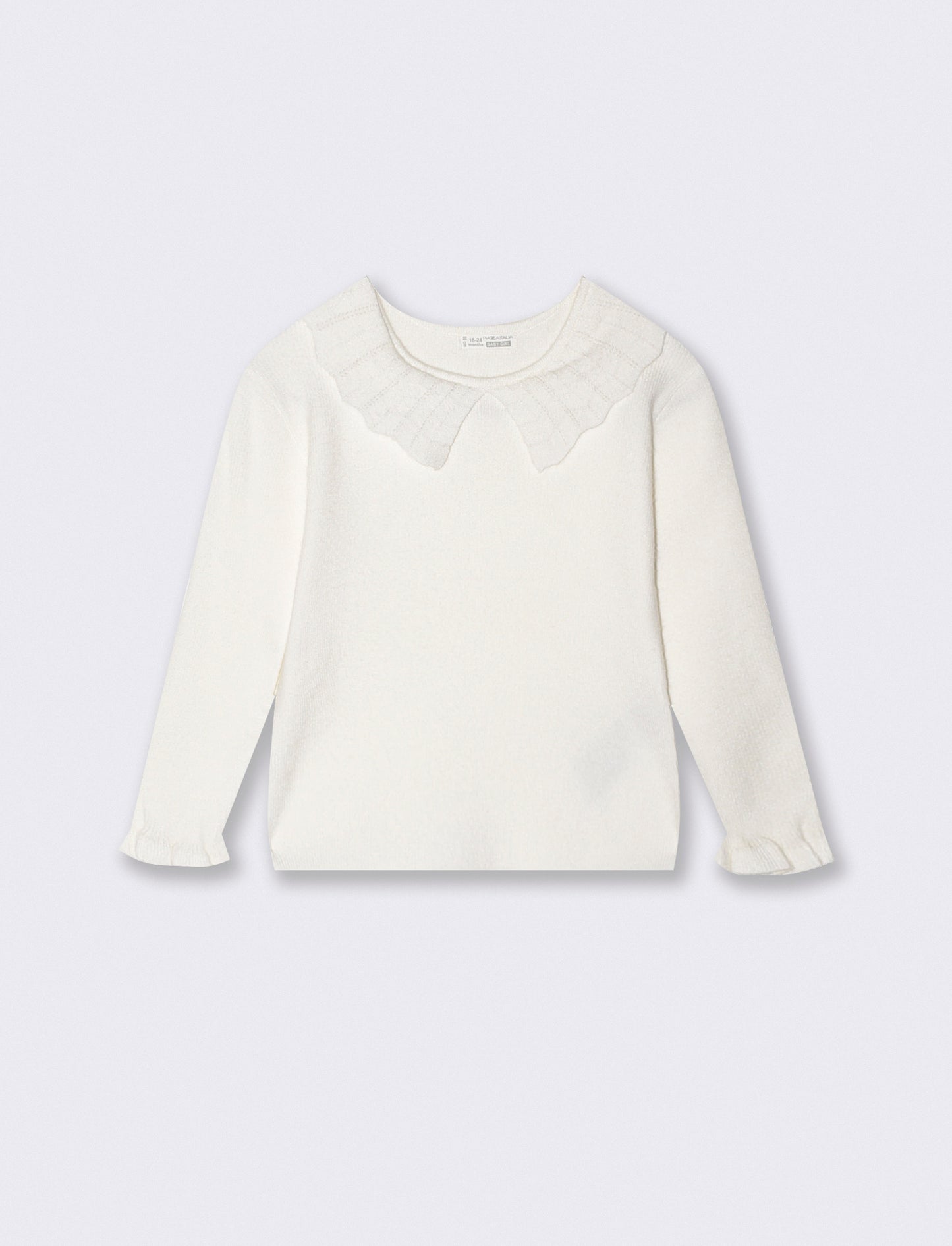 Sweater and romantic collar pullover - White