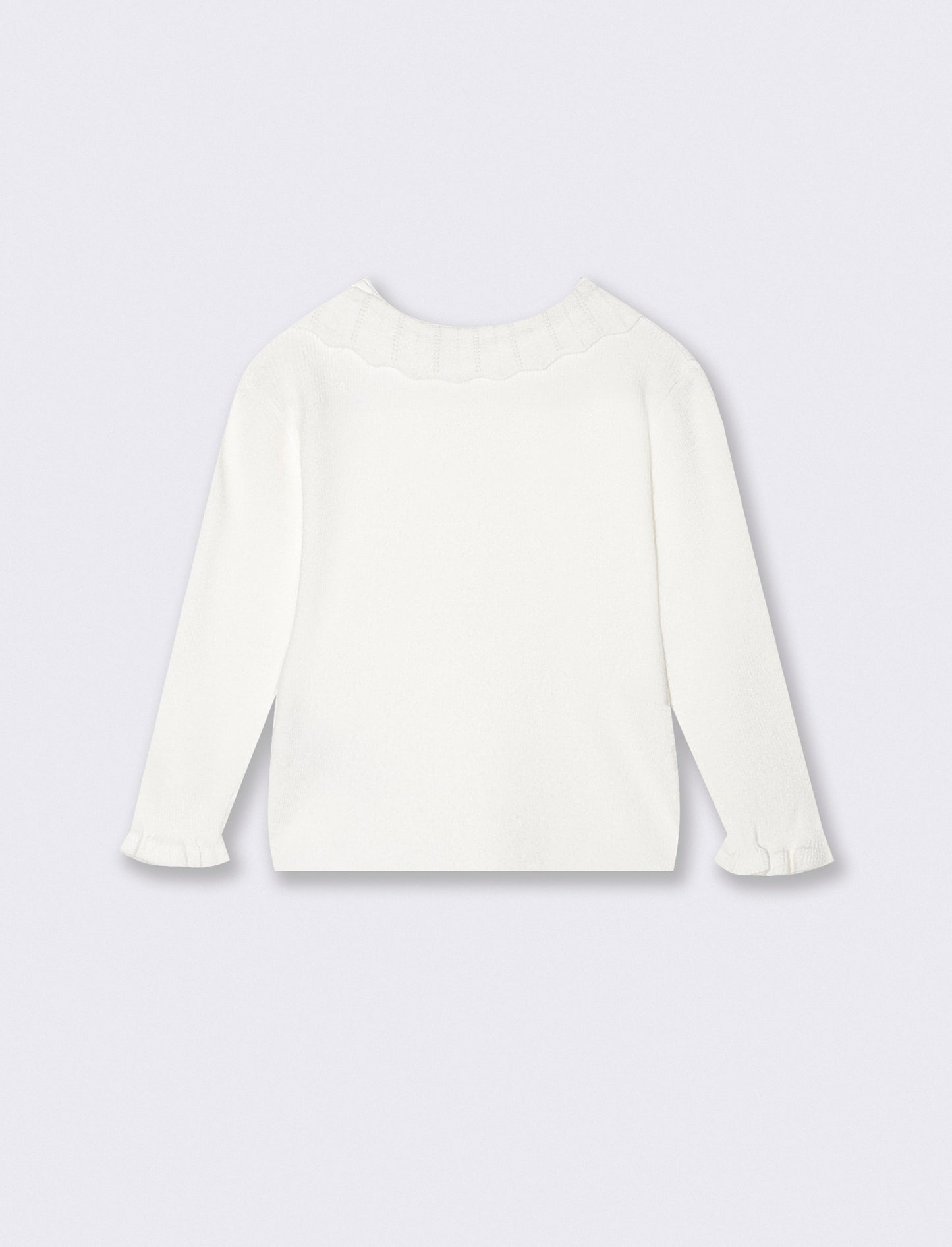 Sweater and romantic collar pullover - White
