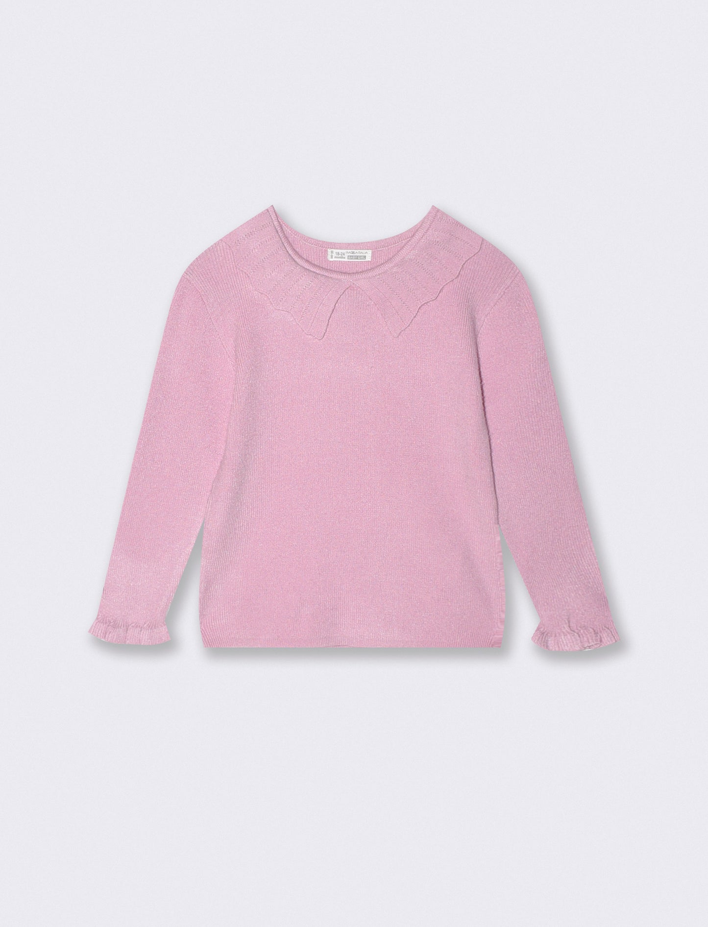Sweater and romantic collar pullover - Pink
