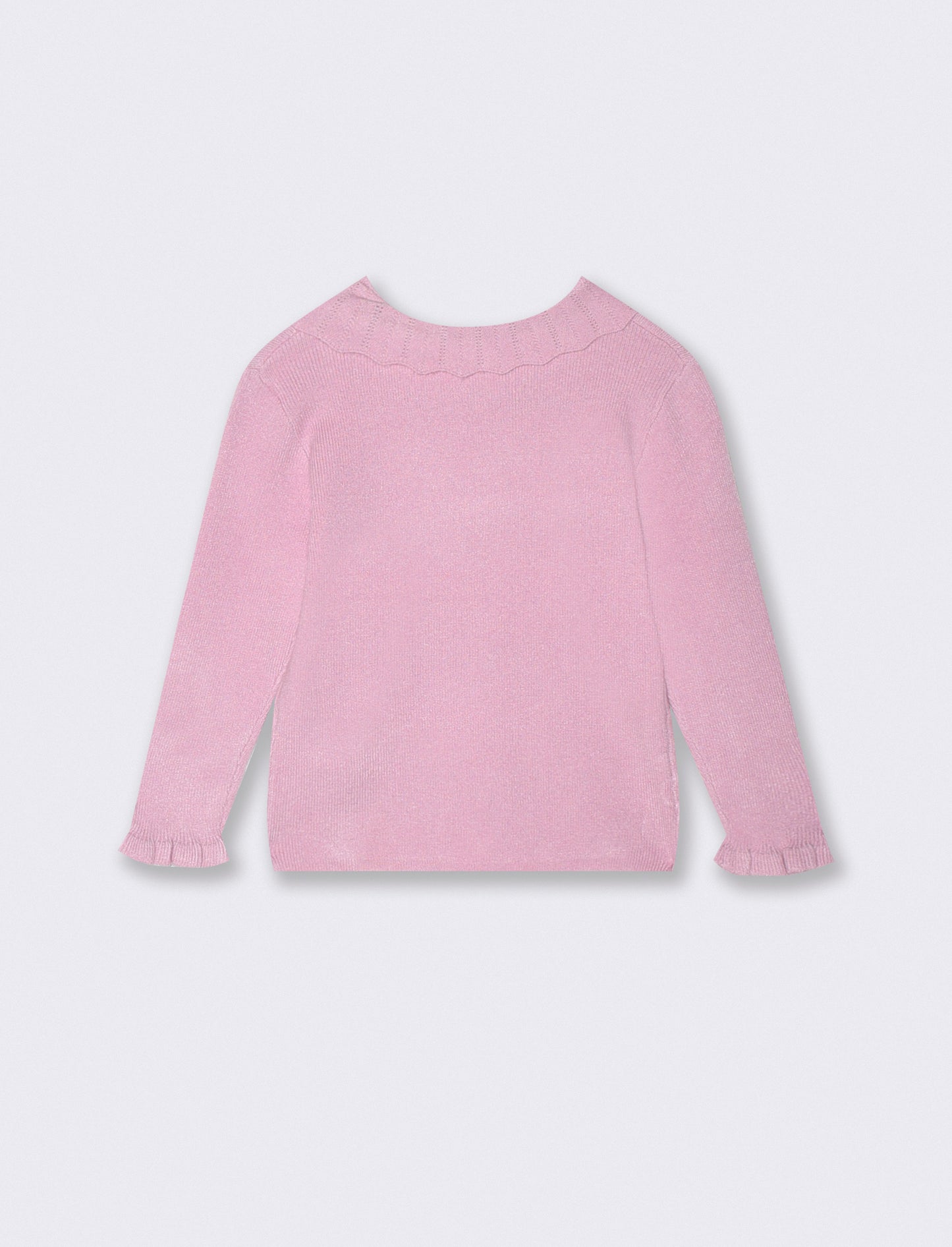 Sweater and romantic collar pullover - Pink