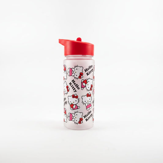 450ml Matte Water Bottle with Colorful Licenses - Red