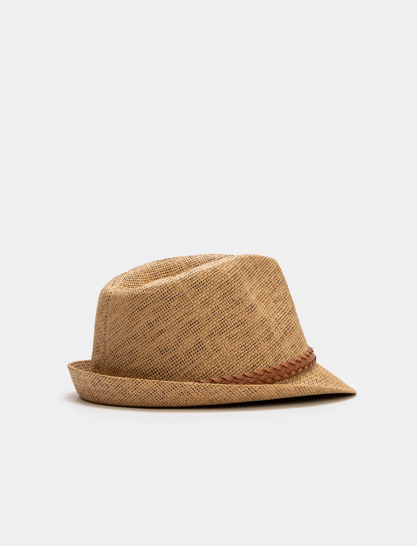 Men's Straw Braided Eco-Pel Hat - Brown