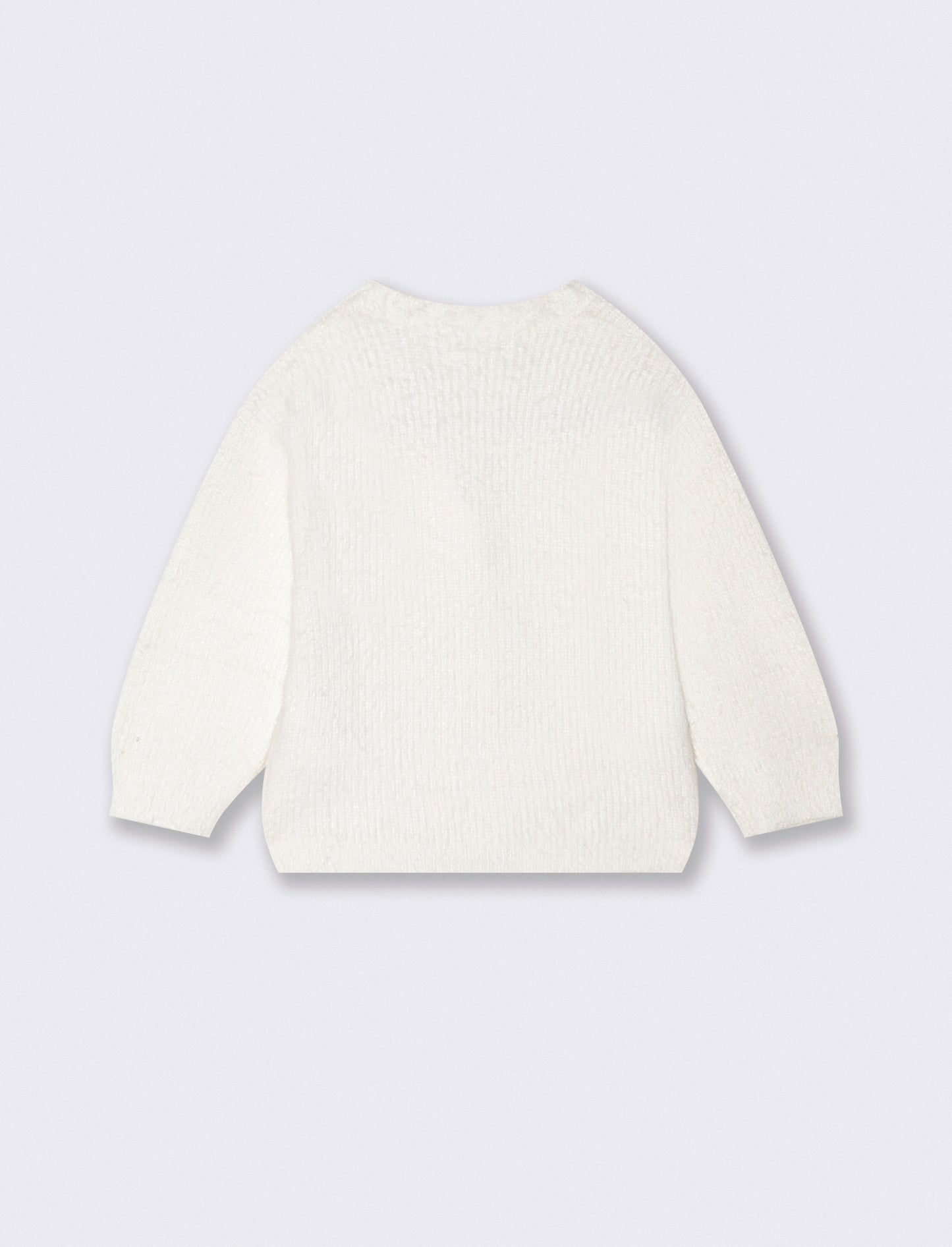 Soft cardigan with shiny buttons - White