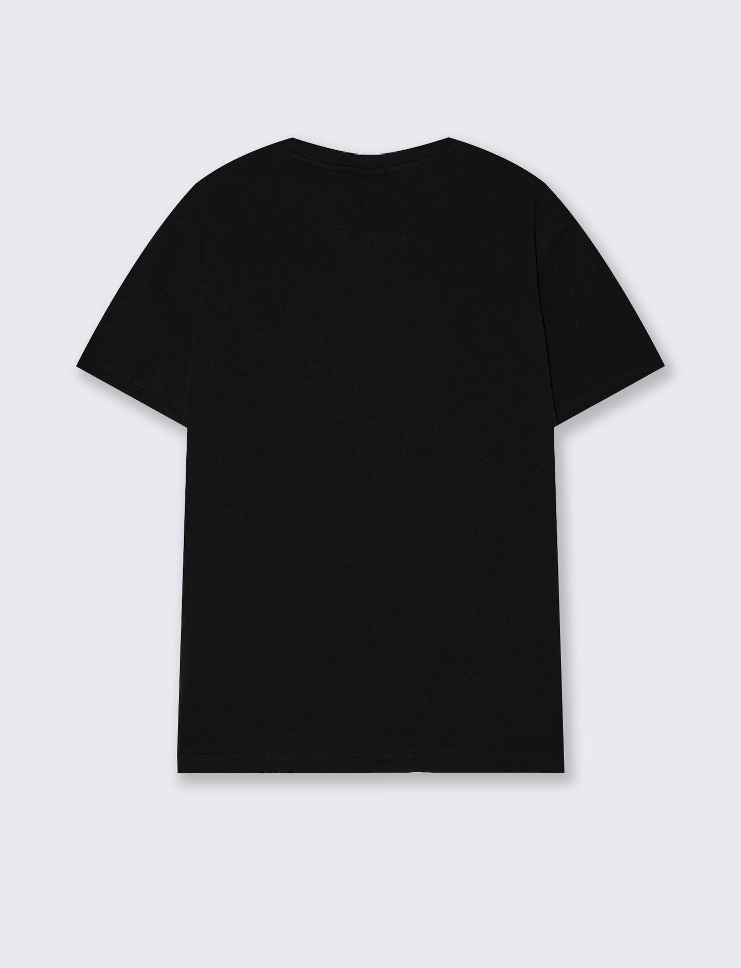 T-shirt cotone elasticizzato con stampa 3D - Nero