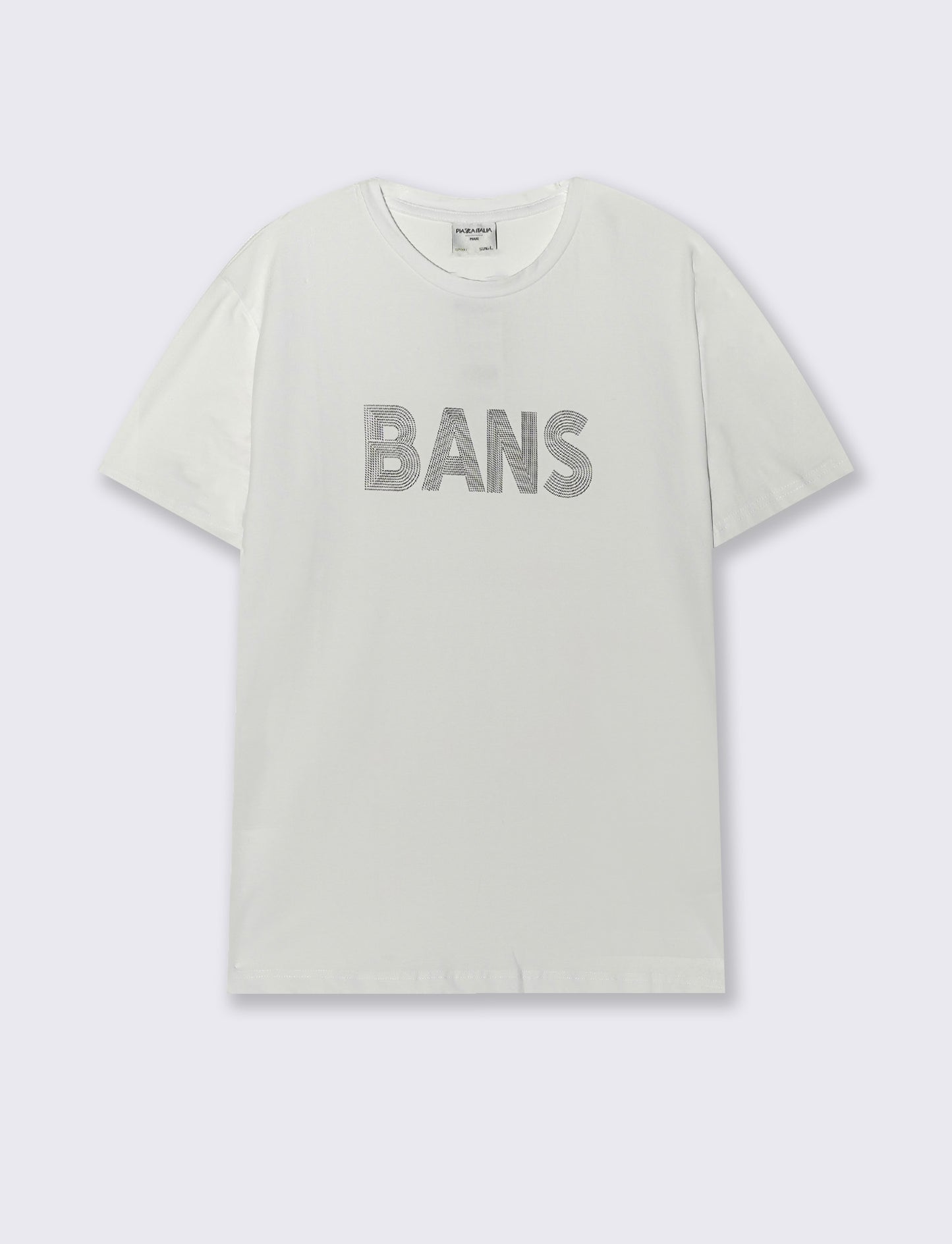 Stretch cotton T-shirt with 3D print - White