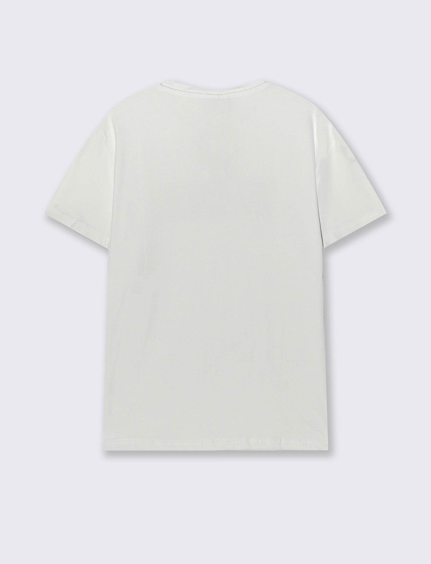 T-shirt cotone elasticizzato con stampa 3D - Bianco