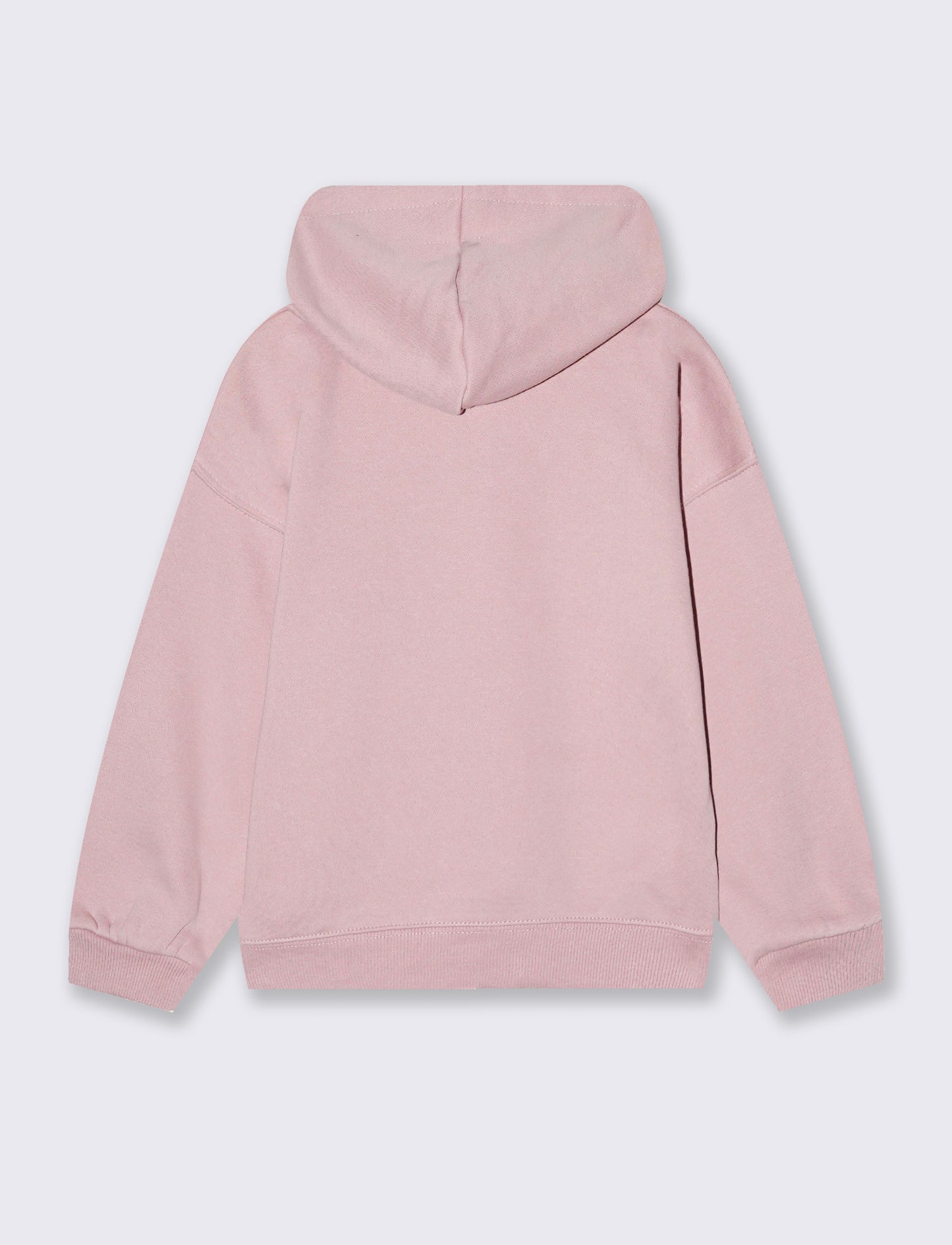 Felpa con cappuccio e stampa lucida - Rosa polvere