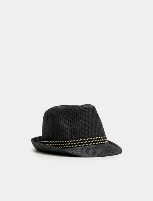 Men's Narrow Brim Structured Hat - Black