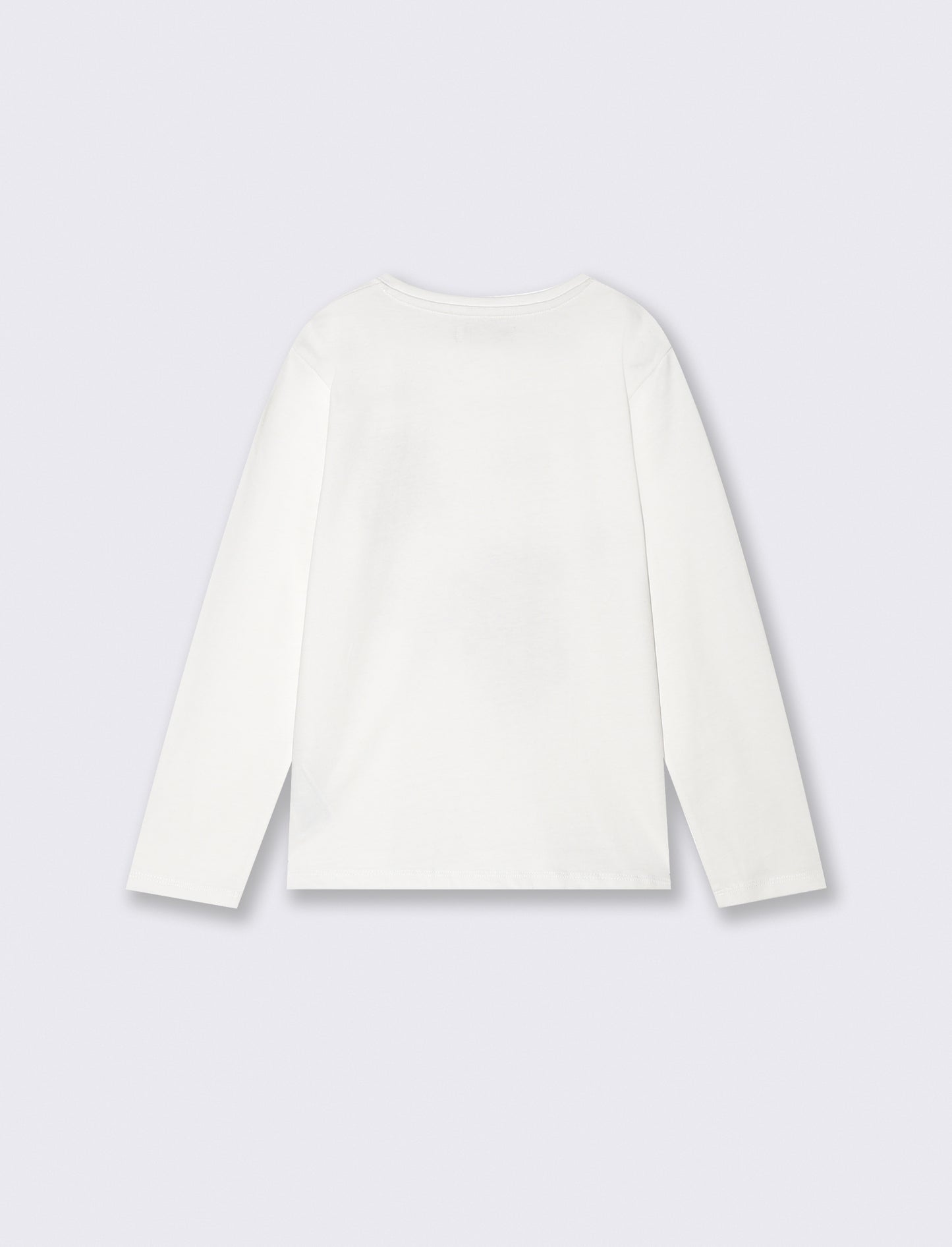 T-Shirt manica lunga con stampa colorata - Bianco latte
