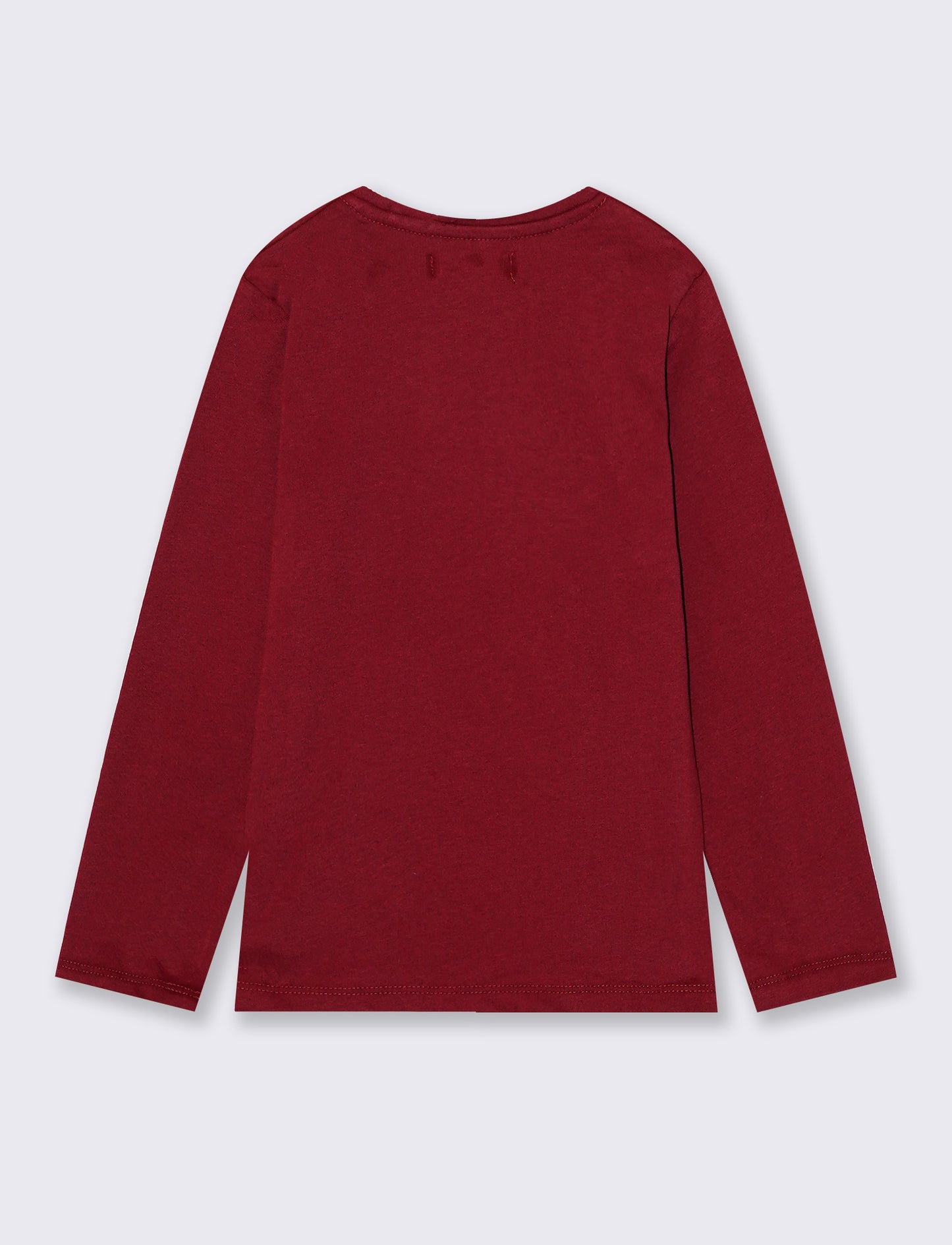 T-Shirt manica lunga con stampa colorata - Bordeaux