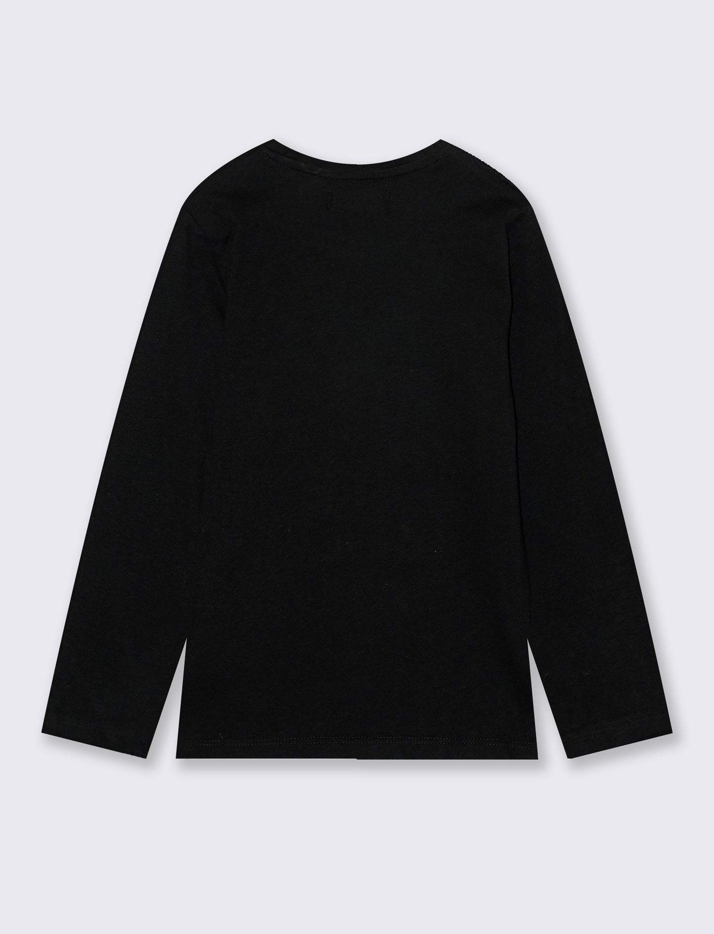 T-Shirt manica lunga con stampa colorata - Nero