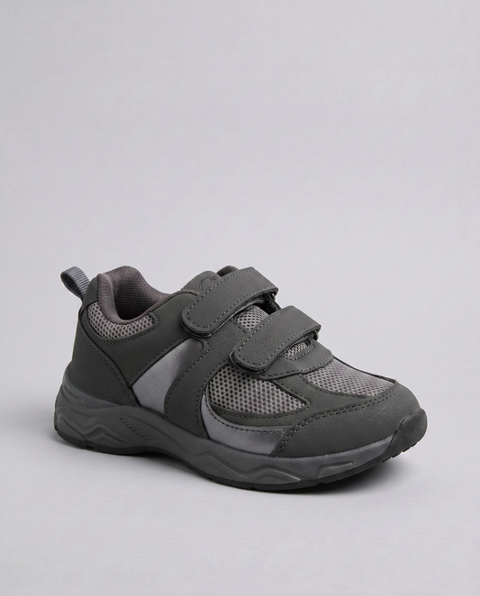 Childrens sneakers with double strap - Grey
