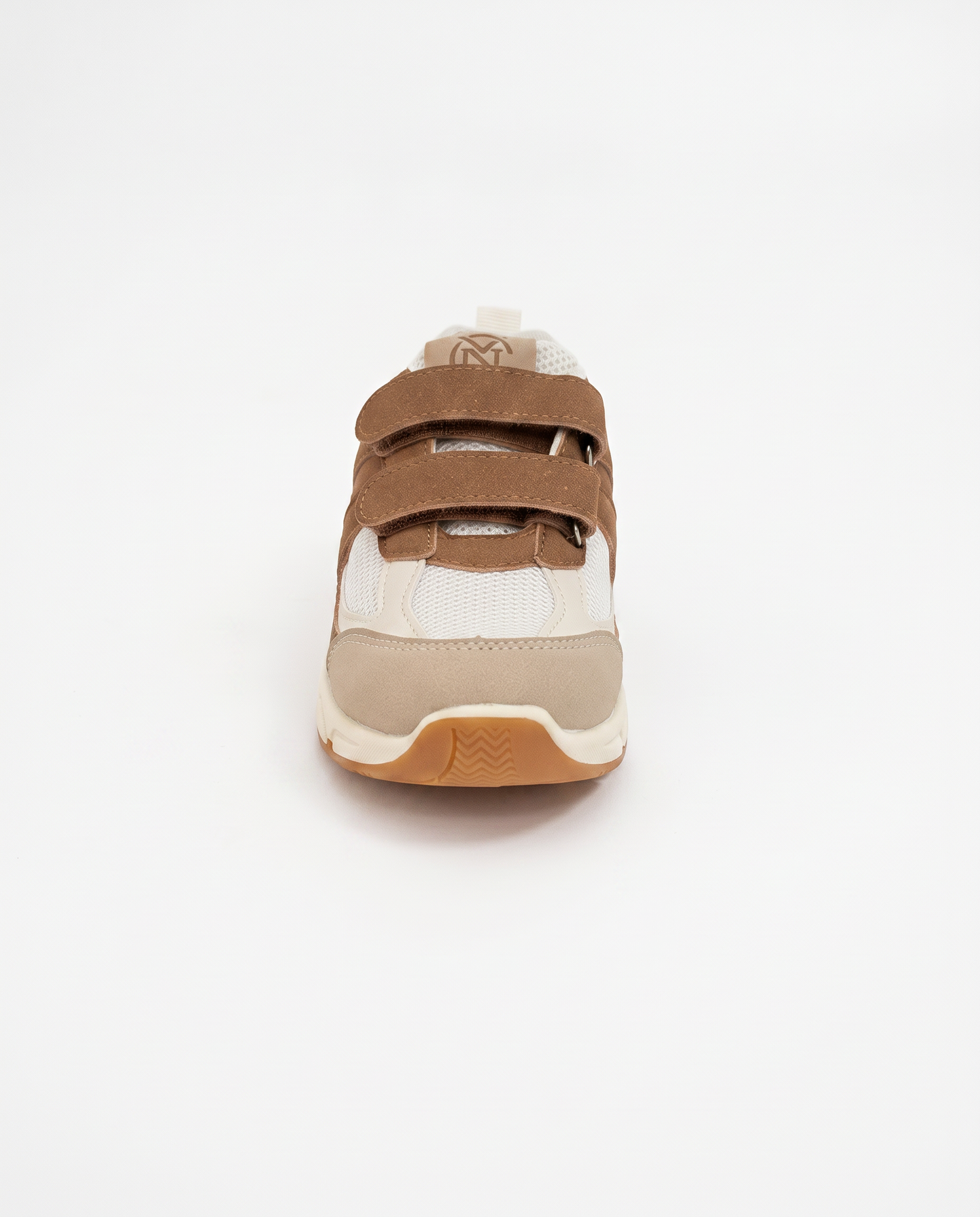 Sneakers da bambino con doppio strappo - Beige