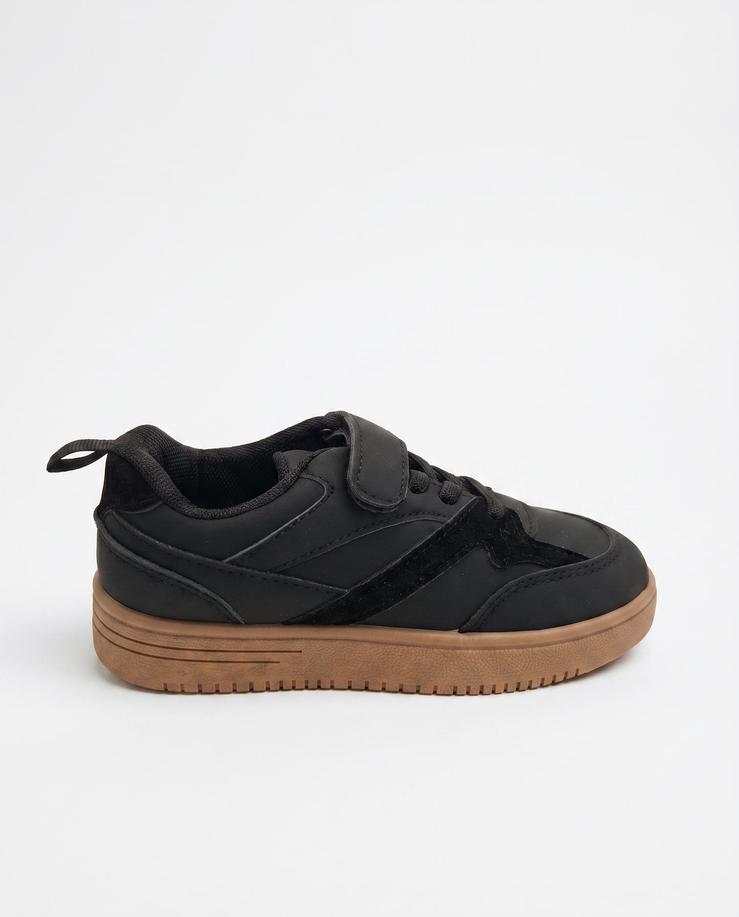 Minimal black polyurethane sneakers - Black