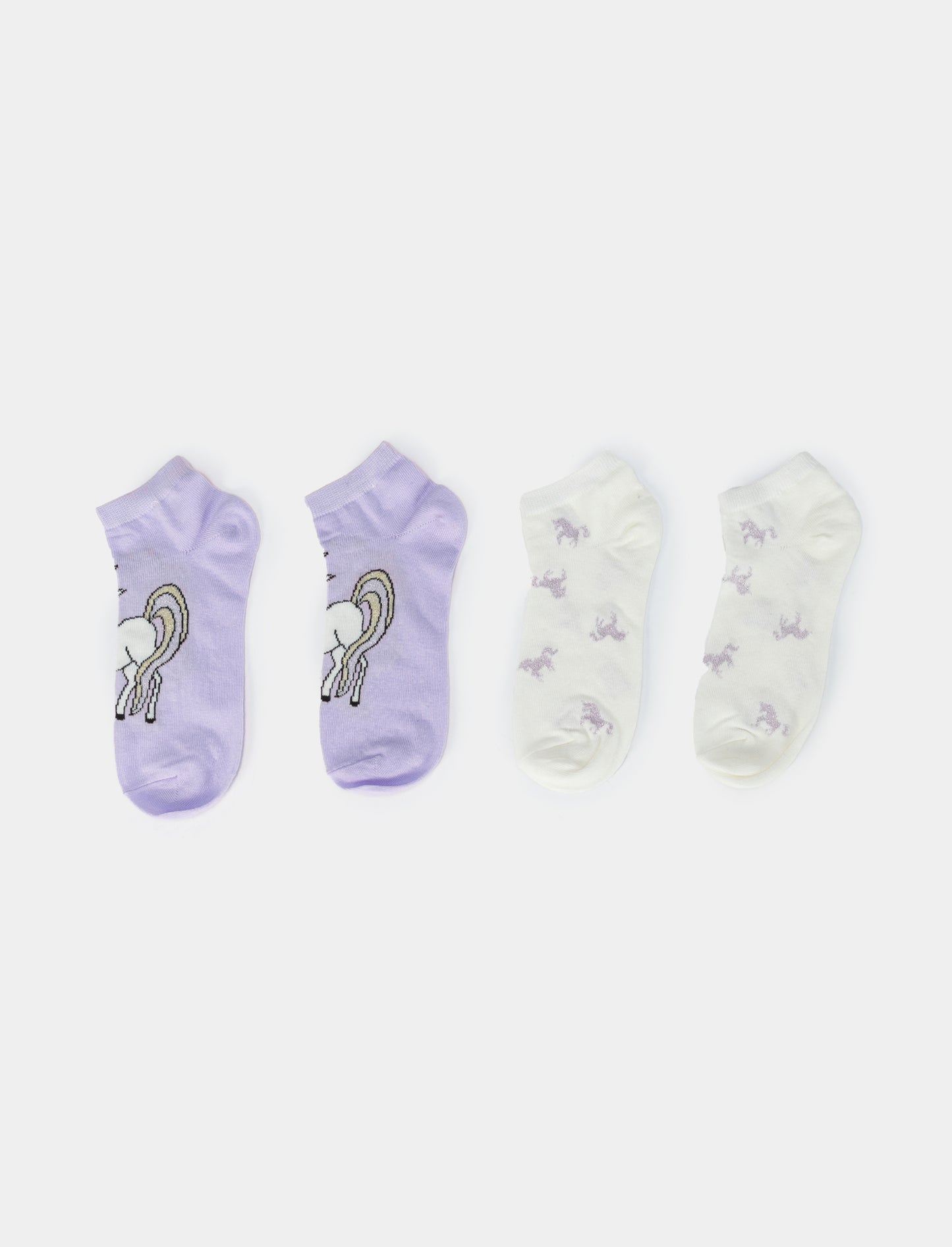 Girls' Unicorn 2-Pack Socks - Purple