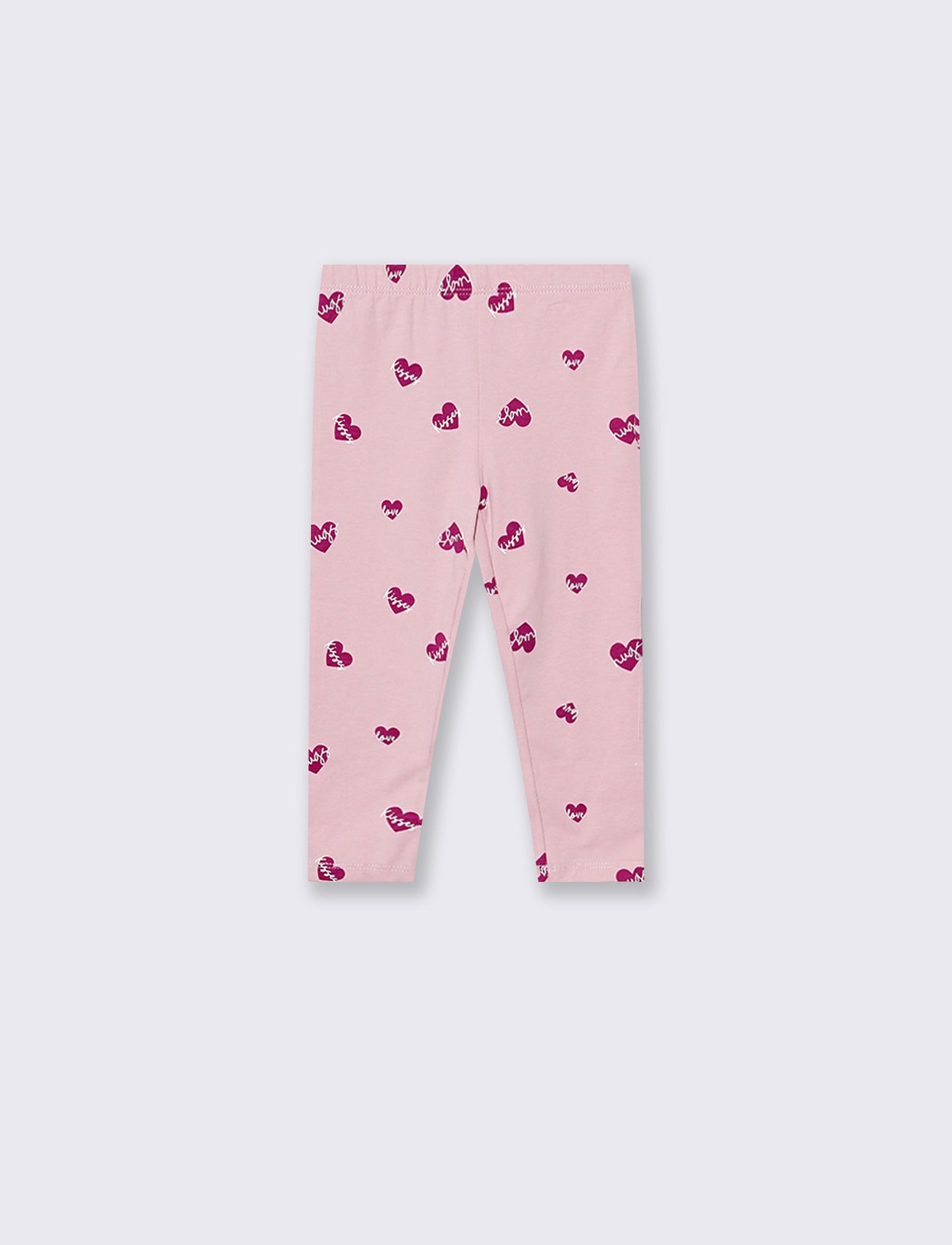 Leggings in jersey con stampa all over - Rosa