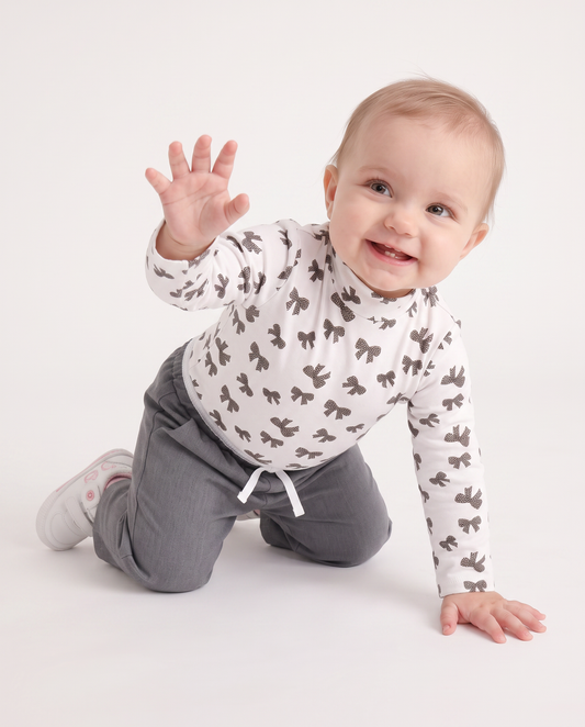 Basic T-shirt with all-over print - White